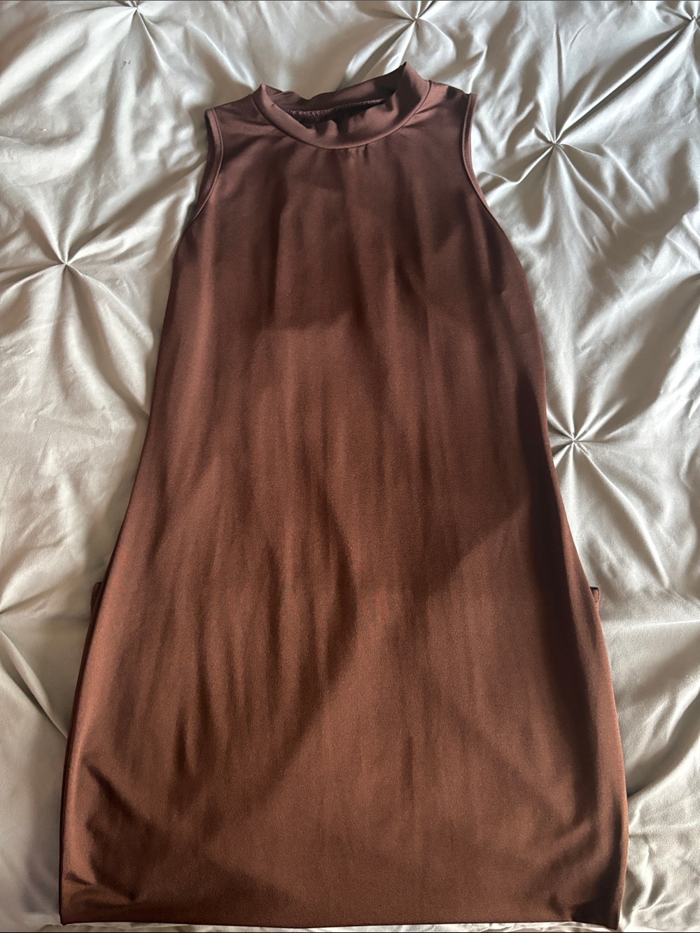 SHEIN Brown Sleeveless Shift Dress